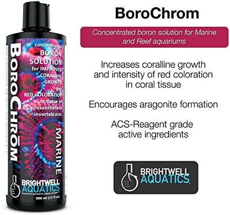 Brighwell Aquatics Borochrom - Solução concentrada de boro para crescimento coralino e coloração vermelha, 2 l