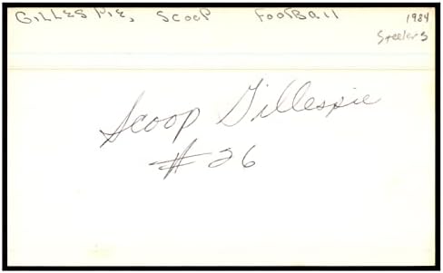 Scoop Gillespie assinado cartão de índice 3x5 autografado 1984 Steelers d: 2004 87294 - NFL Cut Signature