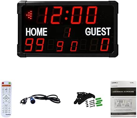Gan Xin Digital Scoreboard com remoto, 14/24 segundos Relógio Relógio placar eletrônico, bipe no final do cronômetro de contagem regressiva, para vôlei de futebol de beisebol de basquete