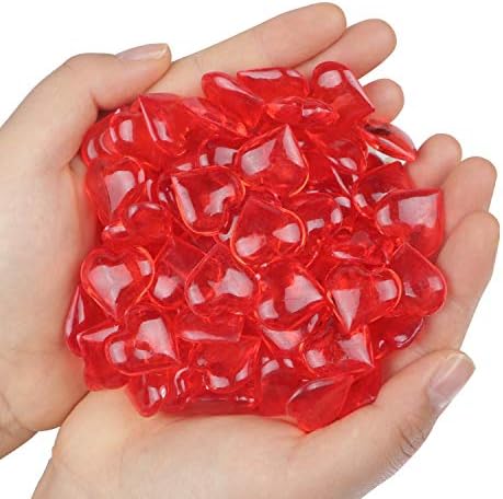 110 peças Red Acelic Heart Red Heart Gems Ornamentos do Coração do Dia dos Namorados Para Decorações dos Namorados