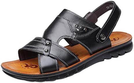 Sapatos de verão para homens, sapatos casuais de banda de praia de chinelos de chinelos aquáticos sandálias de couro atlético