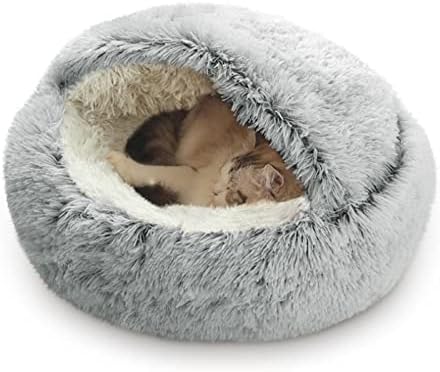 Camas de cães de gato, cama macia e macia cama de animal de estimação inverno dormindo cama fofa de estimação calmante,