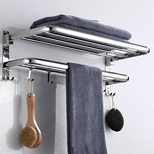 N/A dobrar a toalha de banho móvel dobrável aço inoxidável banheiro toalheiro de toalhas de armazenamento prateleira acessórios