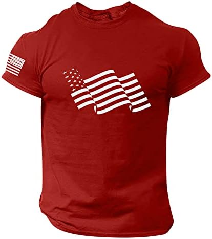 BMISEGM Camisetas camisetas de verão masculino da independência da independência impressão de primavera/verão esportes