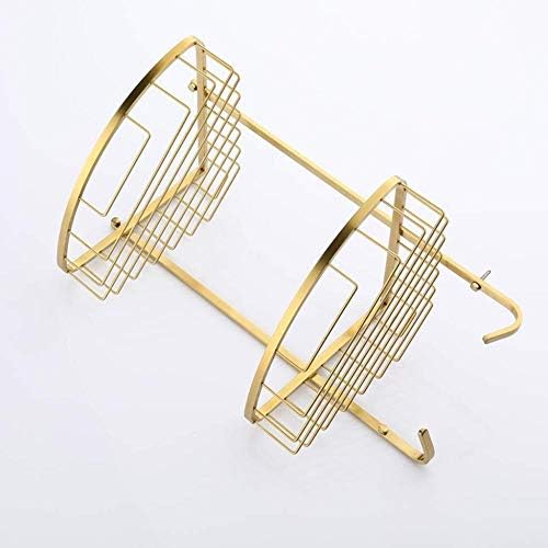 Dvtel hardware dourado pingente cesta de cesta de banheiro dupla cesta de triângulo pendurado prateleiras penduradas para