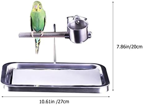 IPETBOOM BAY TABETOP STAND STAND SOLENESENTE PLAY PLAY PROMANHO DE PARROT DE GYM COM COMPAS DE FELIZAÇÃO E BANDEJA PARA BAIGIE PAGETIE