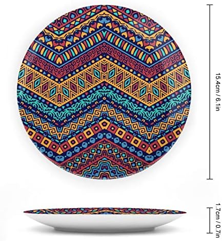 Placa decorativa de BOHO Patternceâmica com suporte de chinês personalizado Plate para casa de estar em casa cozinha