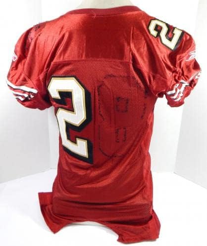 2006 San Francisco 49ers 28 Jogo emitiu Red Jersey 60 temporadas patch 44 DP28748 - Jerseys de jogo NFL não assinado usada