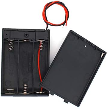 3 Aa Battery Solder com tampa de parafuso de interrupção liga/desliga e cabos de armazenamento Caixa de capa de capa de cabos de cabos