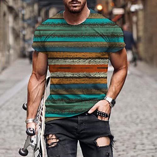 XXBR Mens Soldado Manga curta T-shirts Summer Summer Street Checked Print Crewneck Graphic Tee Top Fashion Casual Camiseta de