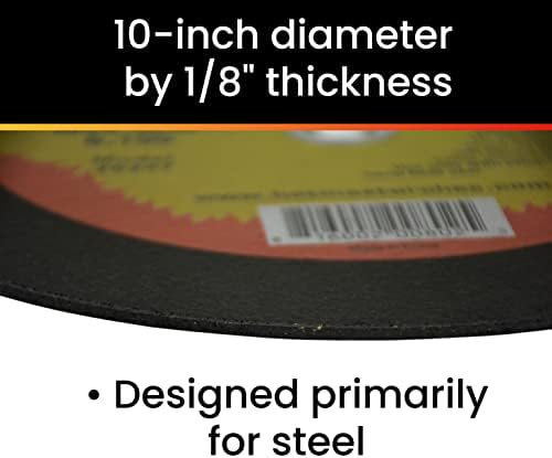 HOT MAX 26247 10 polegadas x 1/8 de polegada x 5/8 polegadas Chop serra de roda cortada, aço