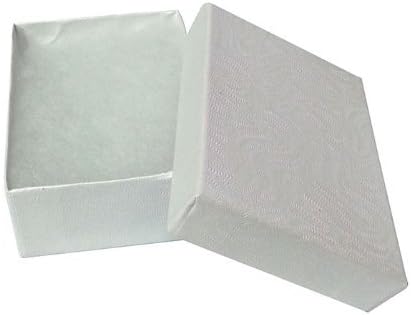 100 caixas brancas preenchidas com algodão 2 5/8 x 1 1/2 x 1 para jóias e presentes