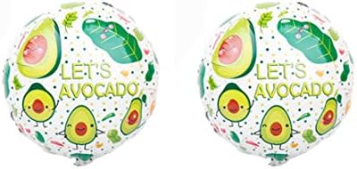 MorneDew 5 PCs mexicano abacate frutas de cinco pontapas balões de papel alumínio para festas de comida mexicana festival de festas