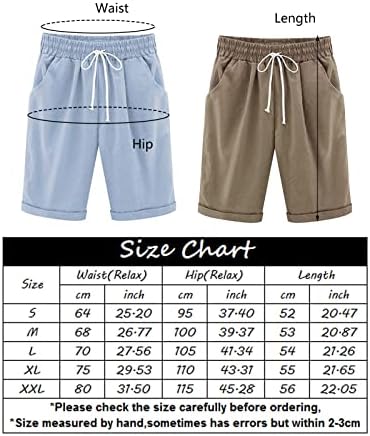 Imprimir shorts Bermudas Mulheres até o joelho da camisa de verão casual shorts com bolsos profundos lounge shorts longos shorts atléticos