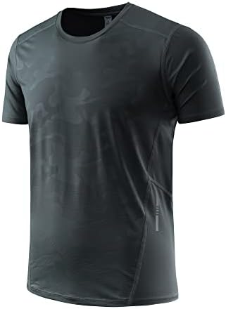 Camisas de treino para homens de manga curta refrescando a umidade da umidade masculina seca camisetas