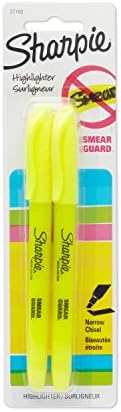 Marcadores de bolso acentuado de sotaque, 2 marcadores amarelos fluorescentes