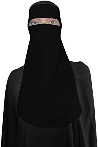 Bonballon Half Niqab Darizepipe Tampa do rosto Véu Roupas respiráveis ​​para o Hijab Islâmico Muçulmano Hijab Hejab Mulheres Burqa
