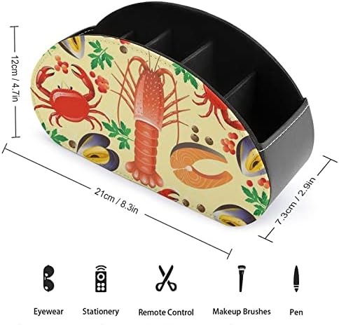 Caixa de armazenamento de controlador de controle remoto de lagosta de alimentos do mar com 5 compartimentos para desktop