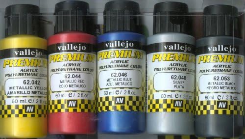 Conjunto de cores Vallejo Metallics Premium RC Colors, multicolorido, 60 ml