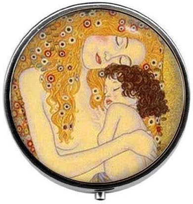 Caixa de comprimidos de mãe e criança, caixa de doces Jóias Gustav Klimt, joias de joias de joias de charme de charme