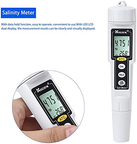 SH-RUIDU Salinidade Medidor de temperatura Testador de salinidade portátil High-salinômetro, Salinidade portátil Salinômetro Salinômetro Medidor de salinidade
