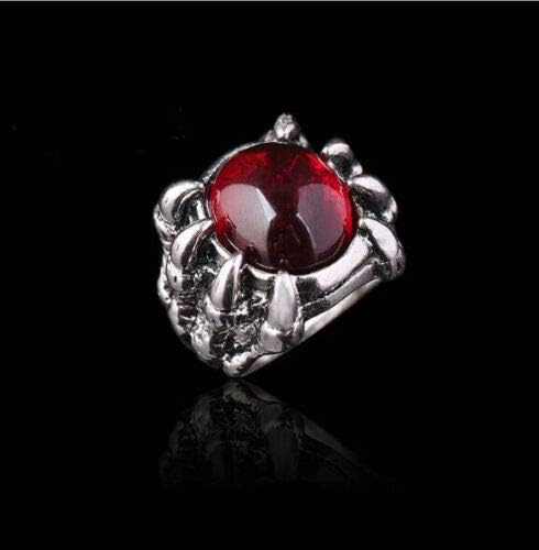 Garras de dragão gótico da moda J-Jewelry Conjunto de gemas de aço inoxidável de aço inoxidável preto vermelho anéis