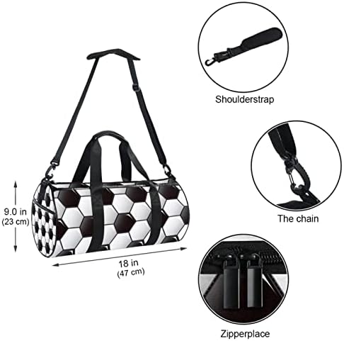 Padrão de futebol de futebol de futebol mamacool preto mochila branca bolsa de transporte de lona de lona para ginástica