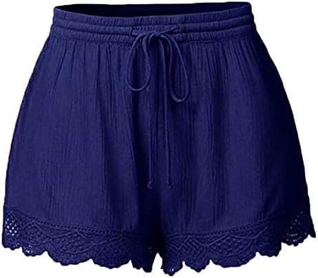 Shorts for women pack de 2 modelagem de verão sólido shorts de carga elástica de cintura elástica de férias de férias com bolsos
