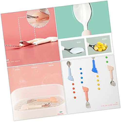 Kisangel Baby Spoons Baby Spoons 3 Conjuntos lidam com crianças aço comendo e suplementar aço inoxidável para criança comida aprendendo