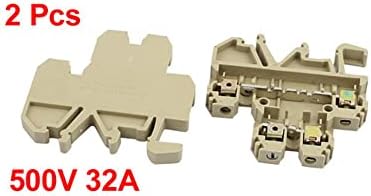 Mapa de fornecimento 500V 32A 4mm2 Conector de bloco de terminal ferroviário DIN 2PCS