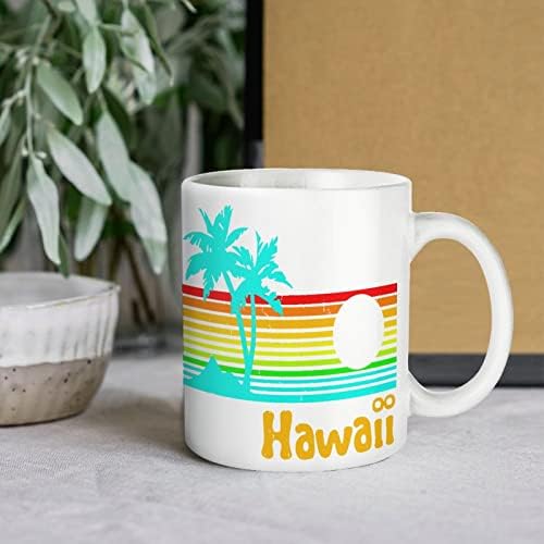 Os anos 80 retro vintage havaí caneca impressão caneca capa de café Cerâmica xícara de chá engraçado para o escritório