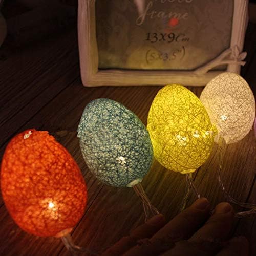 Mochalight Easter Egg String Lights 6ft 10 LEDS Formulário de ovo de Páscoa Luzes LED LUZES DE FELA CURSH Decoração