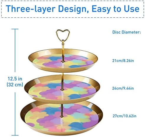 Llnsupply três camadas de servir de bandeja de bandeja de sobremesa de mesa de mesa de bandeja de bandeja de bandeja