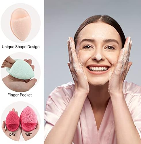 10 PCs enfrentam esponjas para limpar esponjas faciais para esfoliação diária para lavar o face para lavar as esponjas de