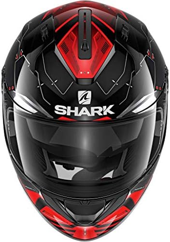 Shark Unisex-Adult Facle Face Ridill 1.2 Meca-Black/Red/Silver-M.