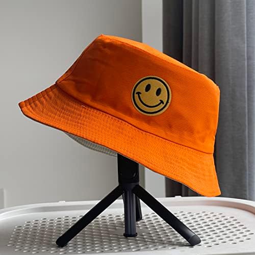 ANROLL UNISSISEX Sorrindo rosto bordado Chapéus de caçamba chapéu de sol para homens femininos