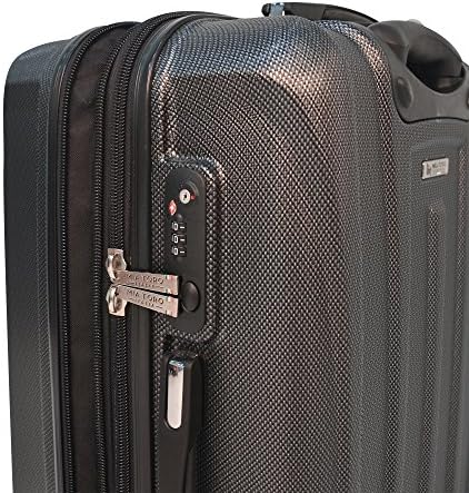 Mia Toro Itália Moderno Hardside Spinner Luggage 3pc Conjunto, carvão, azul, 2pc