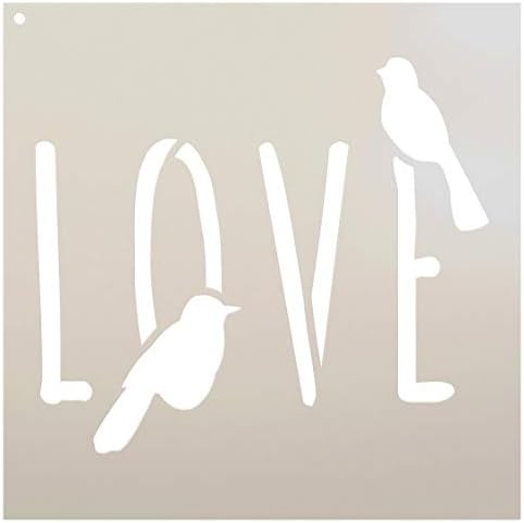 Bird Love - Word Art Stoncil - Stcl1820 - Por Studior12