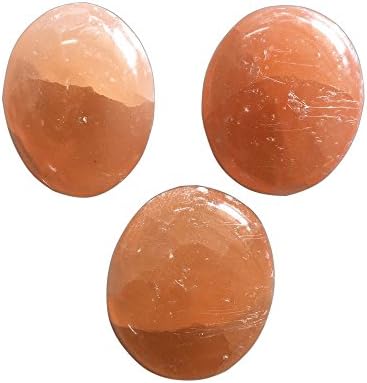 Dingsheng 2 Laranja natural Selenite Palm Stones Crystal Preocupação Quartz Oval Massagem Bola Cura Reiki Chakra Fraueneis
