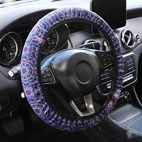 YR Capas de volante universal, capa de volante de carro fofo para mulheres e meninas, acessórios para mulheres, lótus roxo