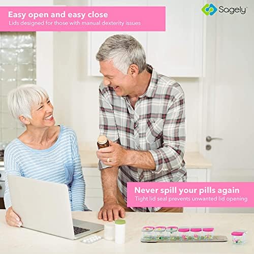 Sagely Smart XL Pacote de pacote de dois pacotes - Organizadores semanais de pílulas diurnas e noturnas -