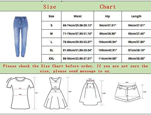 Calça feminina de Miashui com bolsos da cintura média de alta elasticidade de alta calça lava as calças de carga Jean para mulheres