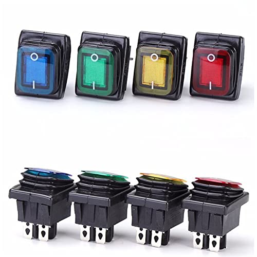 Off 16a/250v para serviço pesado 4 pinos DPST IP67 Selado T85 Auto Boat Marine Toggle Rocker Switch com LED 12V 220V 30x22 1pcs