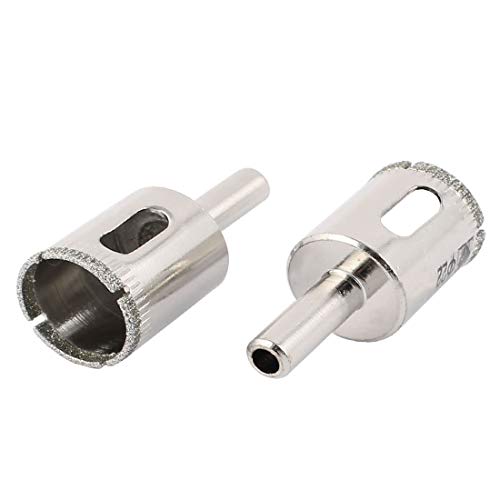 Novo corte LON0167 22mm apresentado DIA redonda Drill redonda Eficácia Efurição do orifício Hole serra Drill Bit Silver Tone 2pcs para vidro