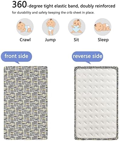 Listras com tema Mini folhas de berço, lençóis de berço portáteis folhas de colchão de criança macia equipada para