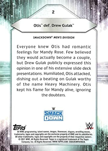 2021 Topps WWE #2 OTIS Wrestling Trading Card