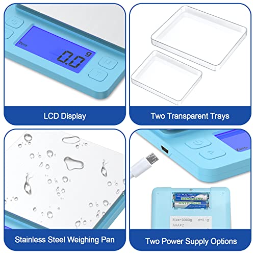 Escala de alimentos da cozinha, escala recarregável para onças e gramas de alimentos, escala digital de alta precisão usada para assar, fabricação de café, com tela LCD e 2 bandejas