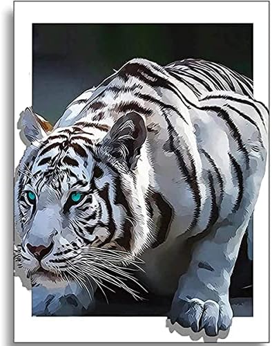 Kits de pintura de diamante 5D de Instarry DIY 5D Drill de tamanho grande Tigre branco Tigre Cruz Cross Cross Fictu Pictures Kit de