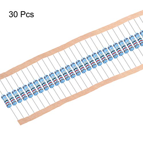 UXCELL 30PCS 12 ohm resistor, 2W 1% de resistores de filmes de metal, chumbo, 5 bandas para projetos e experimentos eletrônicos de bricolage