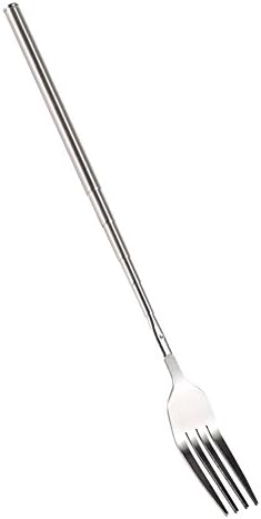 IFCOW telescópico fork, churrasco telescópico para jantar de fruta de fruta de fruta de fruta de talheres de aço inoxidável de aço inoxidável